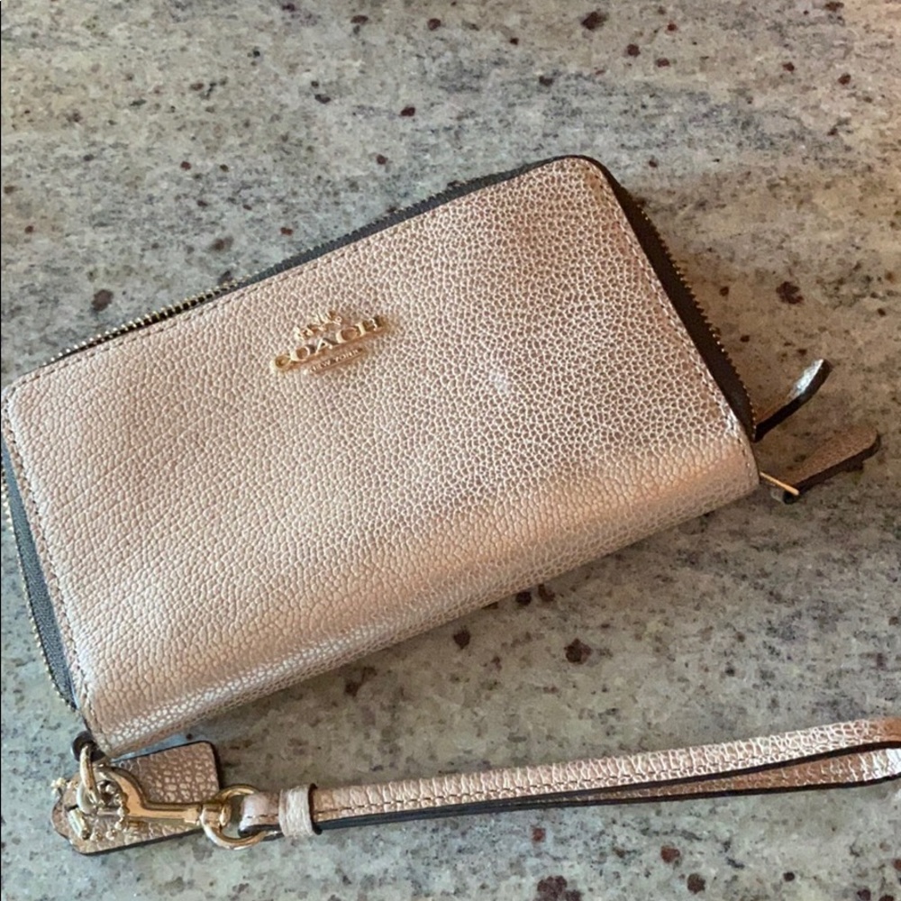 Coach Metallic Wristlet Clutch